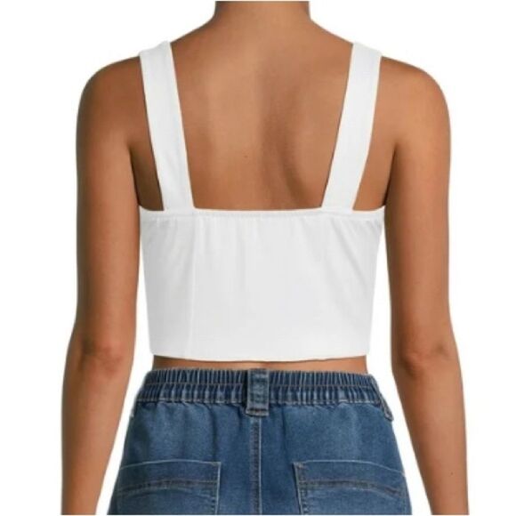 Madden NYC New Women's White Double Layer Corset Top Size XL Extra Large Casual - Picture 3 of 7